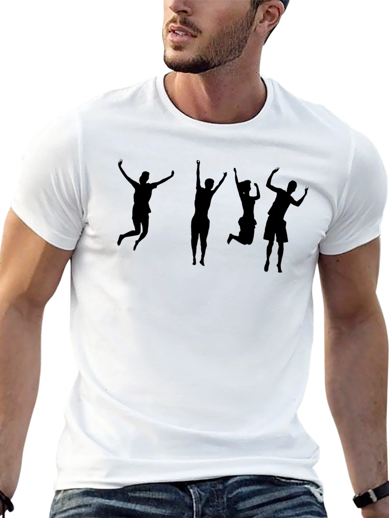 Jumping Silhouette Graphic T-Shirt