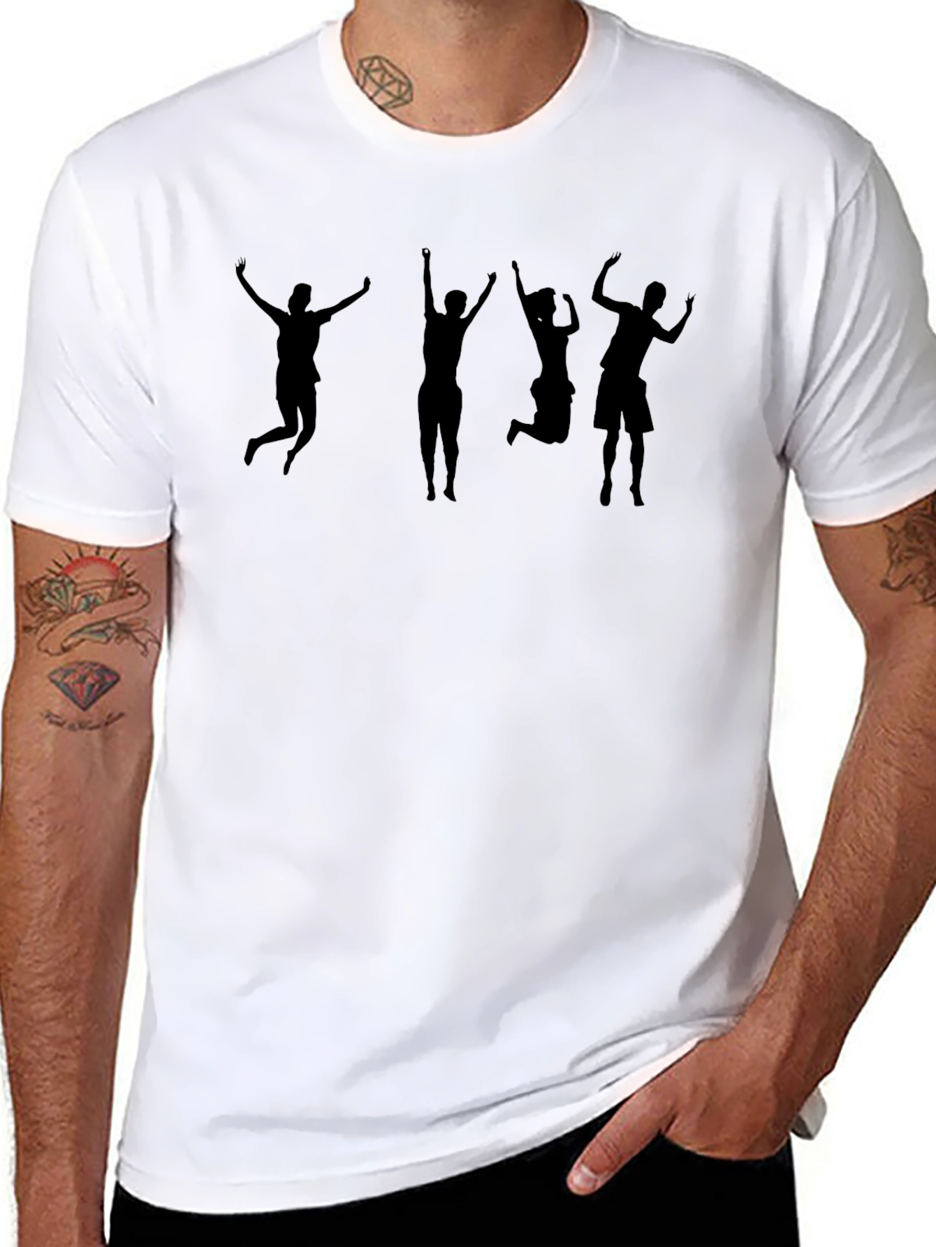 Jumping Silhouette Graphic T-Shirt