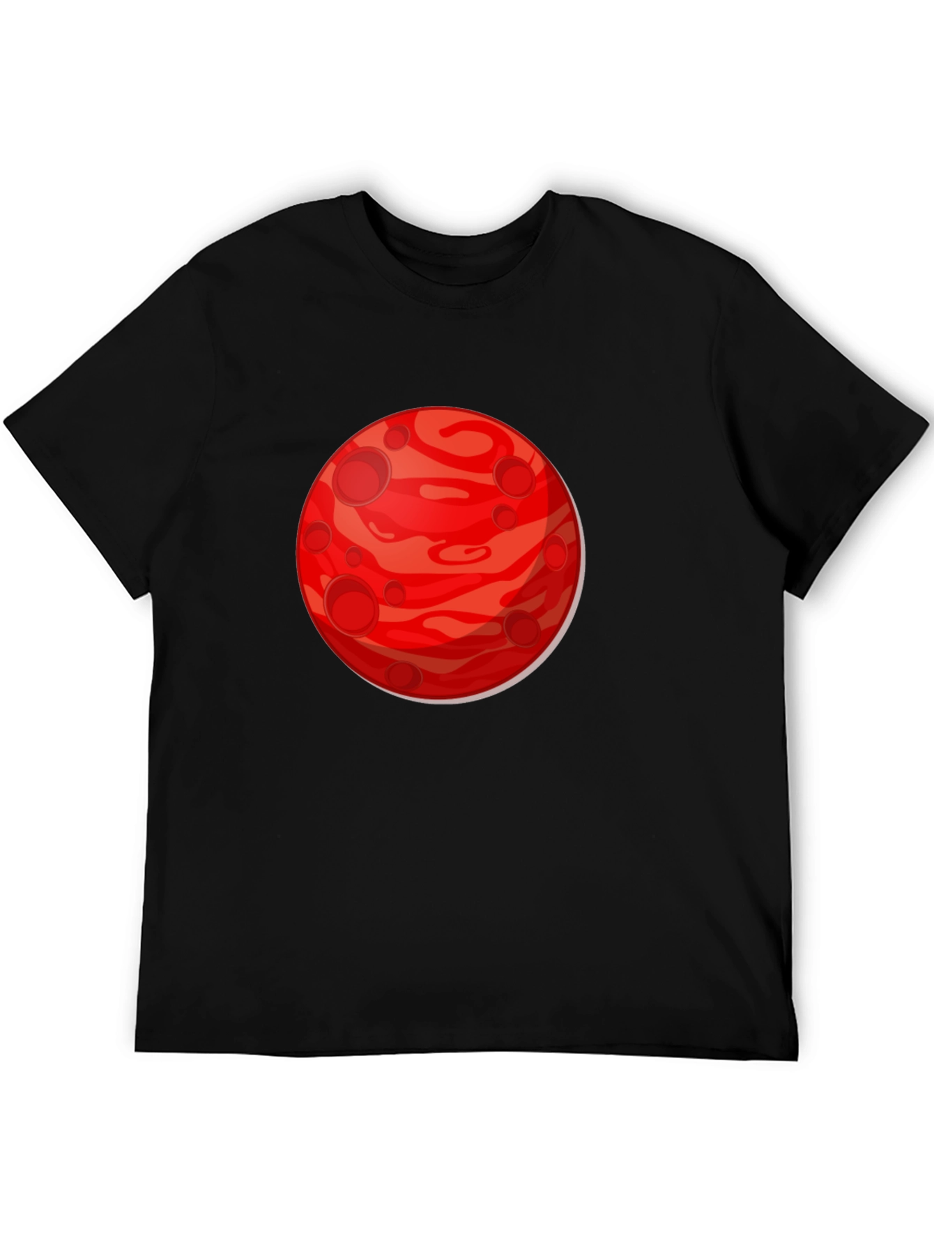 Planet Mars Graphic Print T-Shirt - Black