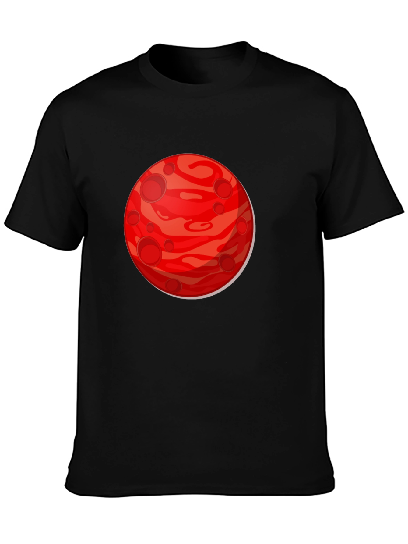 Planet Mars Graphic Print T-Shirt - Black