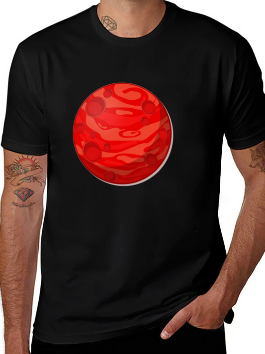 Planet Mars Graphic Print T-Shirt - Black