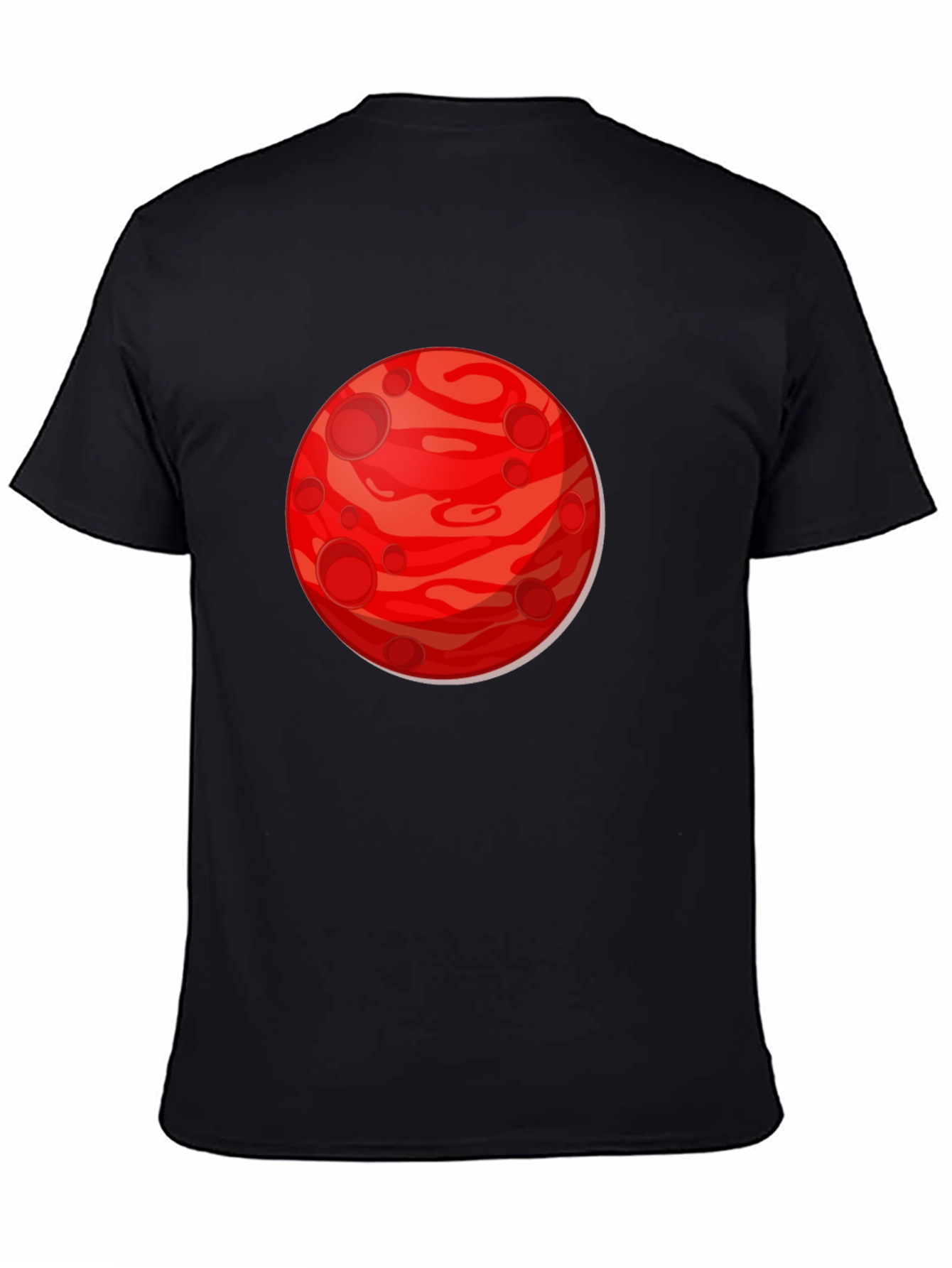 Planet Mars Graphic Print T-Shirt - Black