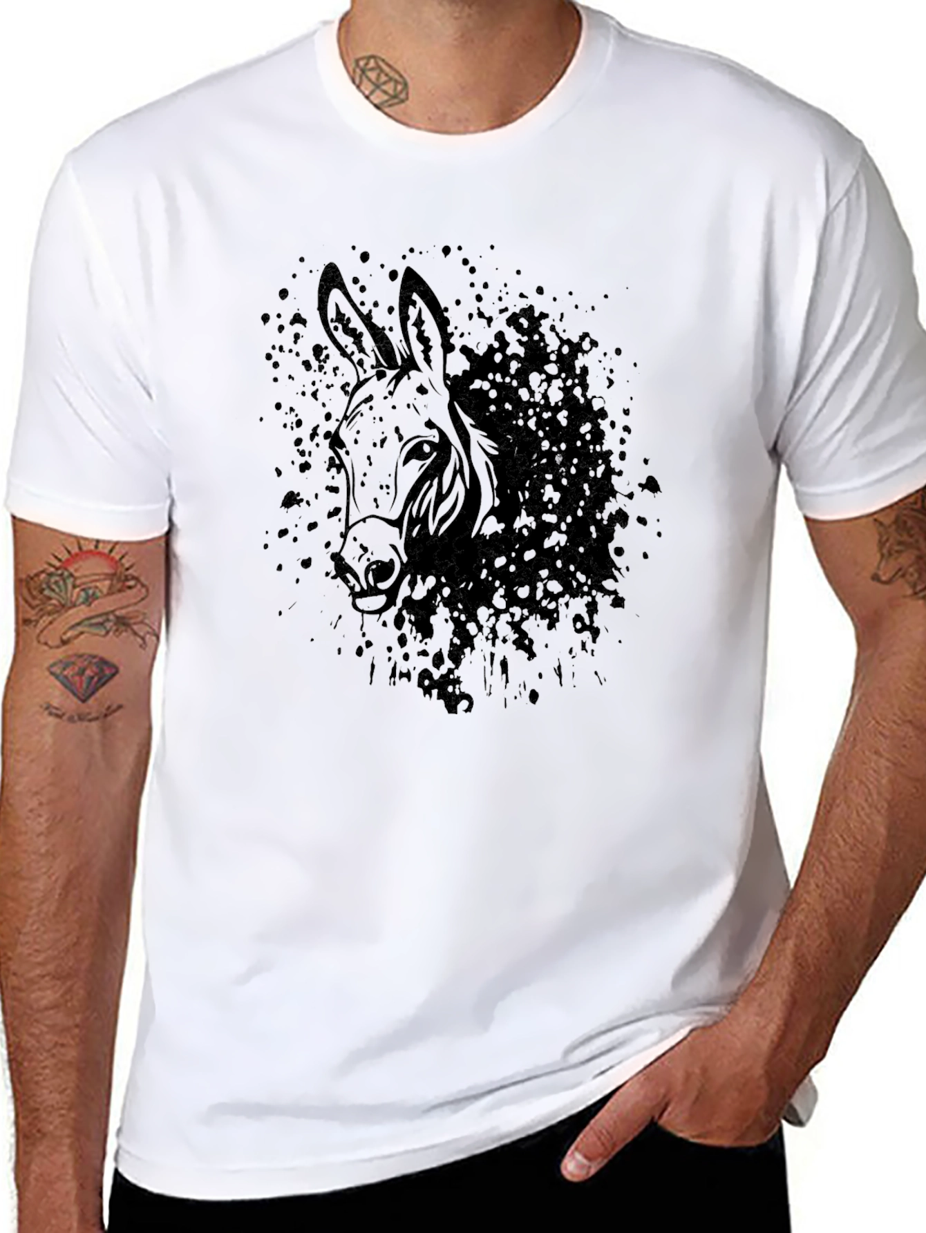 Black Donkey Graphic Tee - Mens Casual T-Shirt