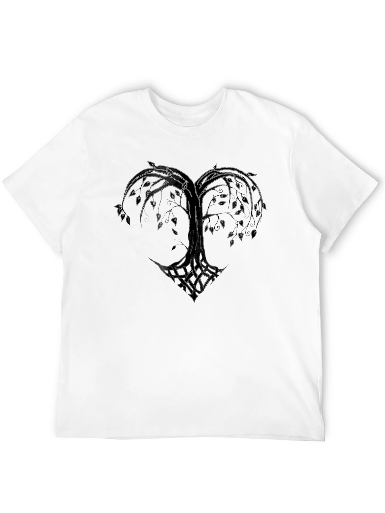 Heart Tree Black T-Shirt - Nature Love Design