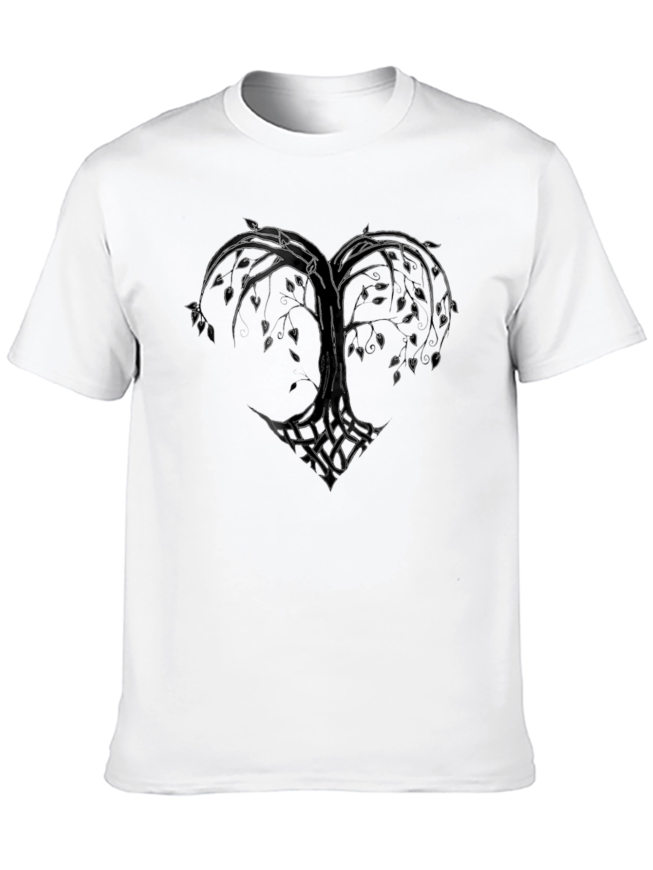 Heart Tree Black T-Shirt - Nature Love Design