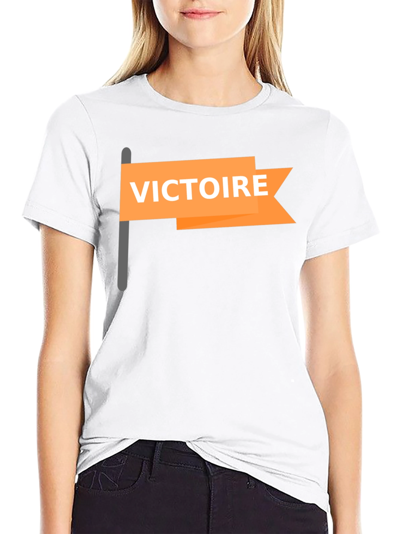 Victoire Flag Graphic T-Shirt - Casual Style
