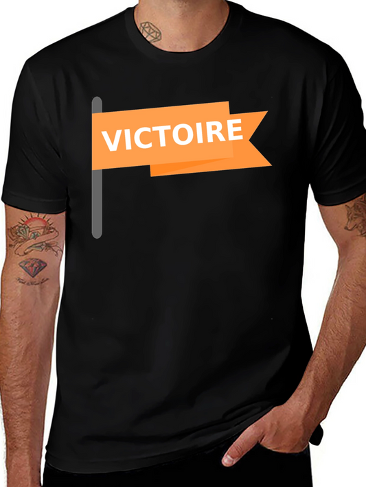 Victoire Flag Graphic T-Shirt - Casual Style