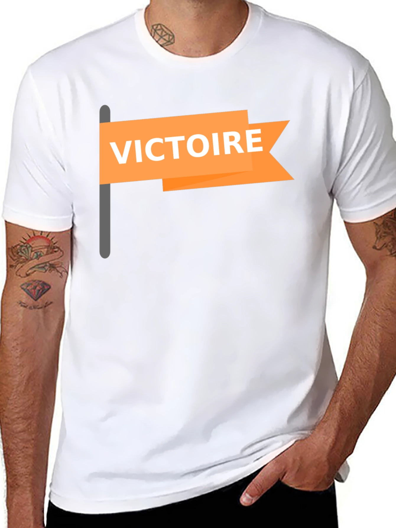 Victoire Flag Graphic T-Shirt - Casual Style