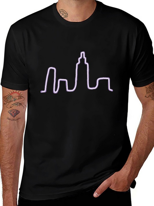 Cityscape Outline Graphic Tee - Modern Minimalist Design