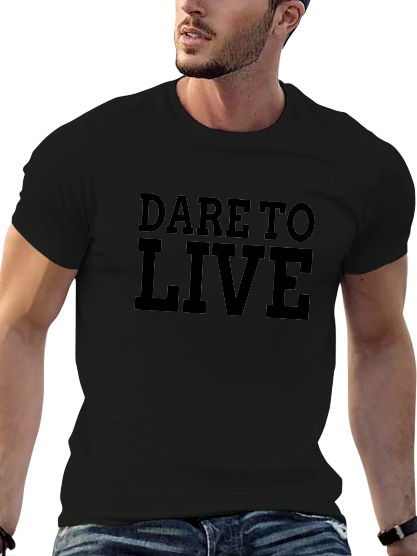 Dare to Live Black Graphic Tee