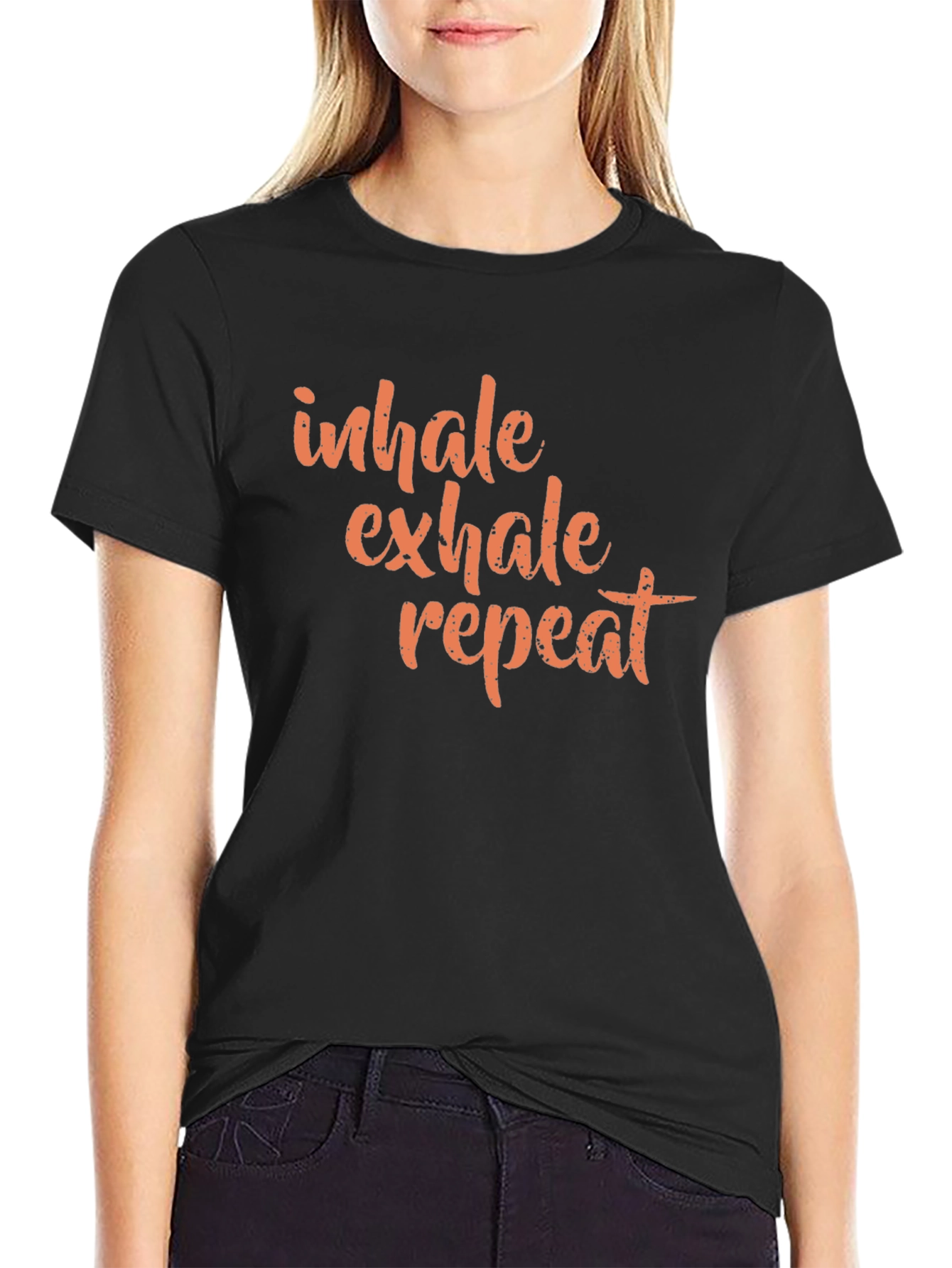 Inhale Exhale Repeat Graphic Tee - Black