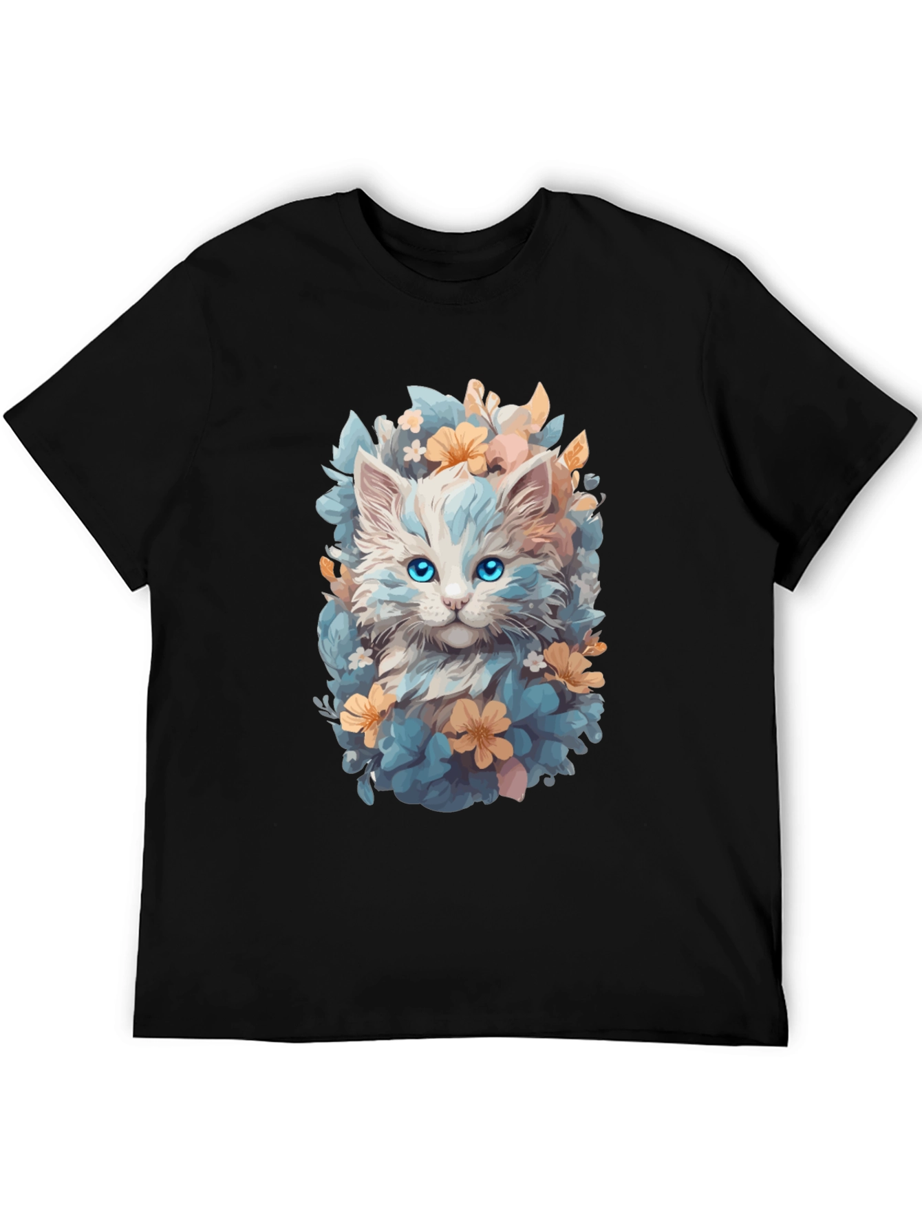 Floral Cat T-Shirt - Soft & Stylish