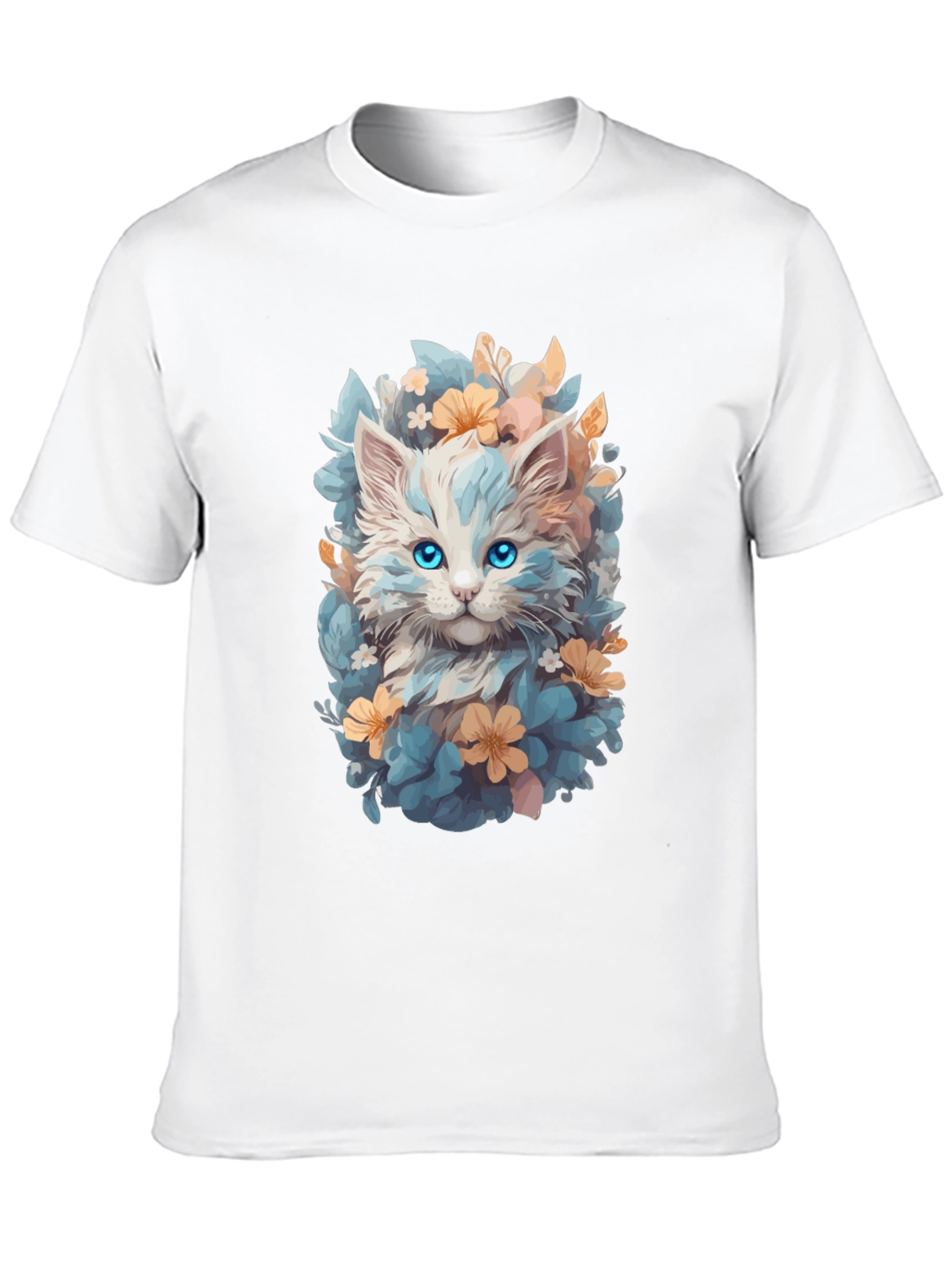 Floral Cat T-Shirt - Soft & Stylish