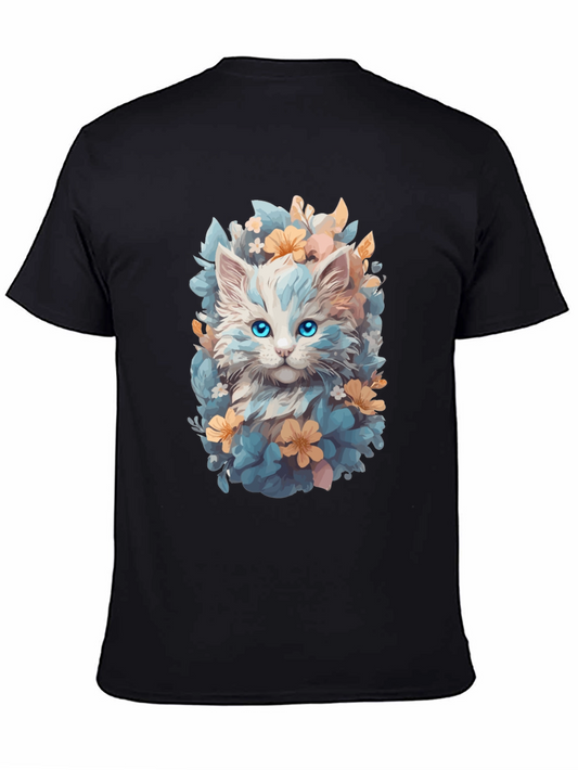 Floral Cat T-Shirt - Soft & Stylish