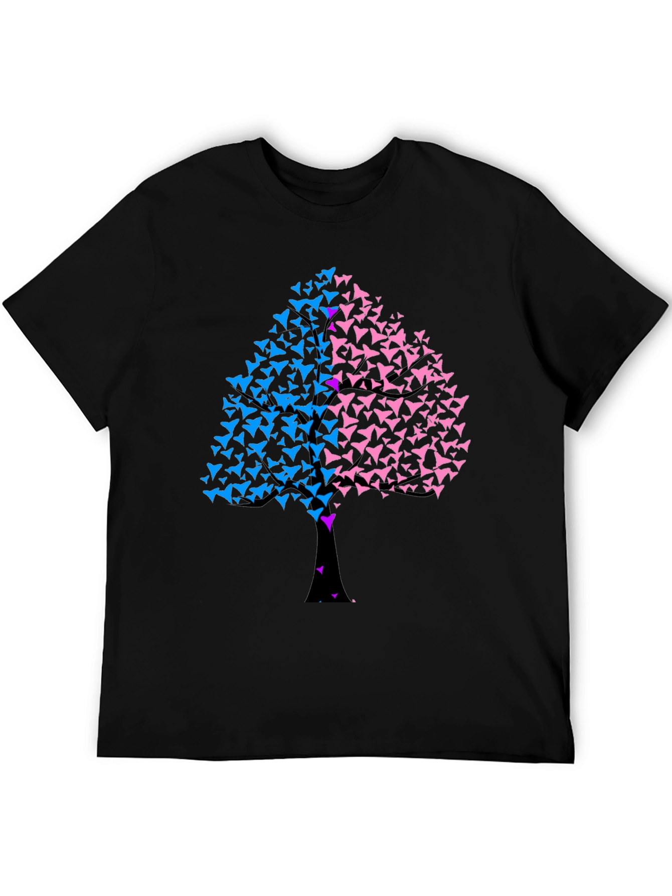 Unique Tree Graphic T-Shirt - Black