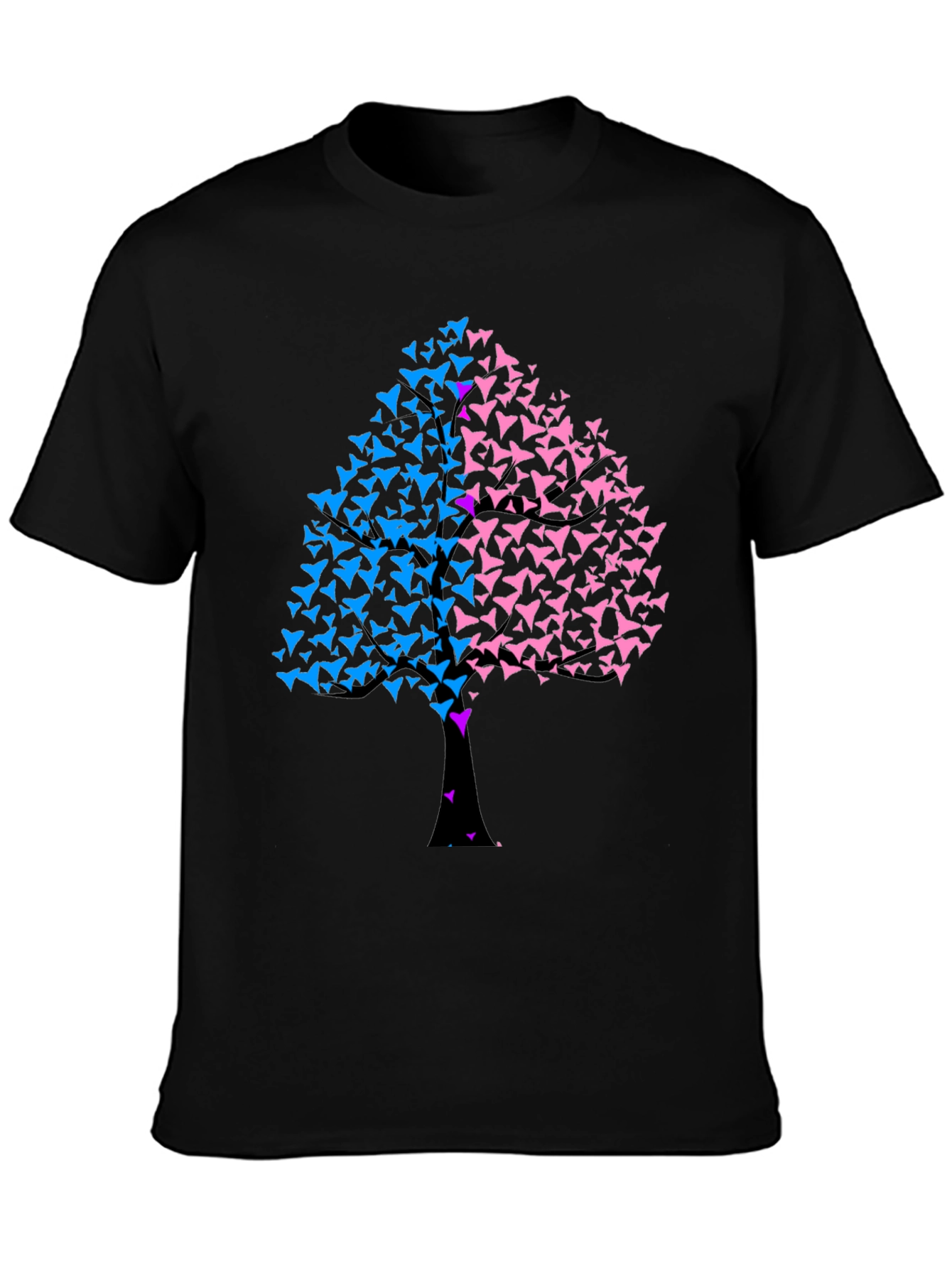 Unique Tree Graphic T-Shirt - Black