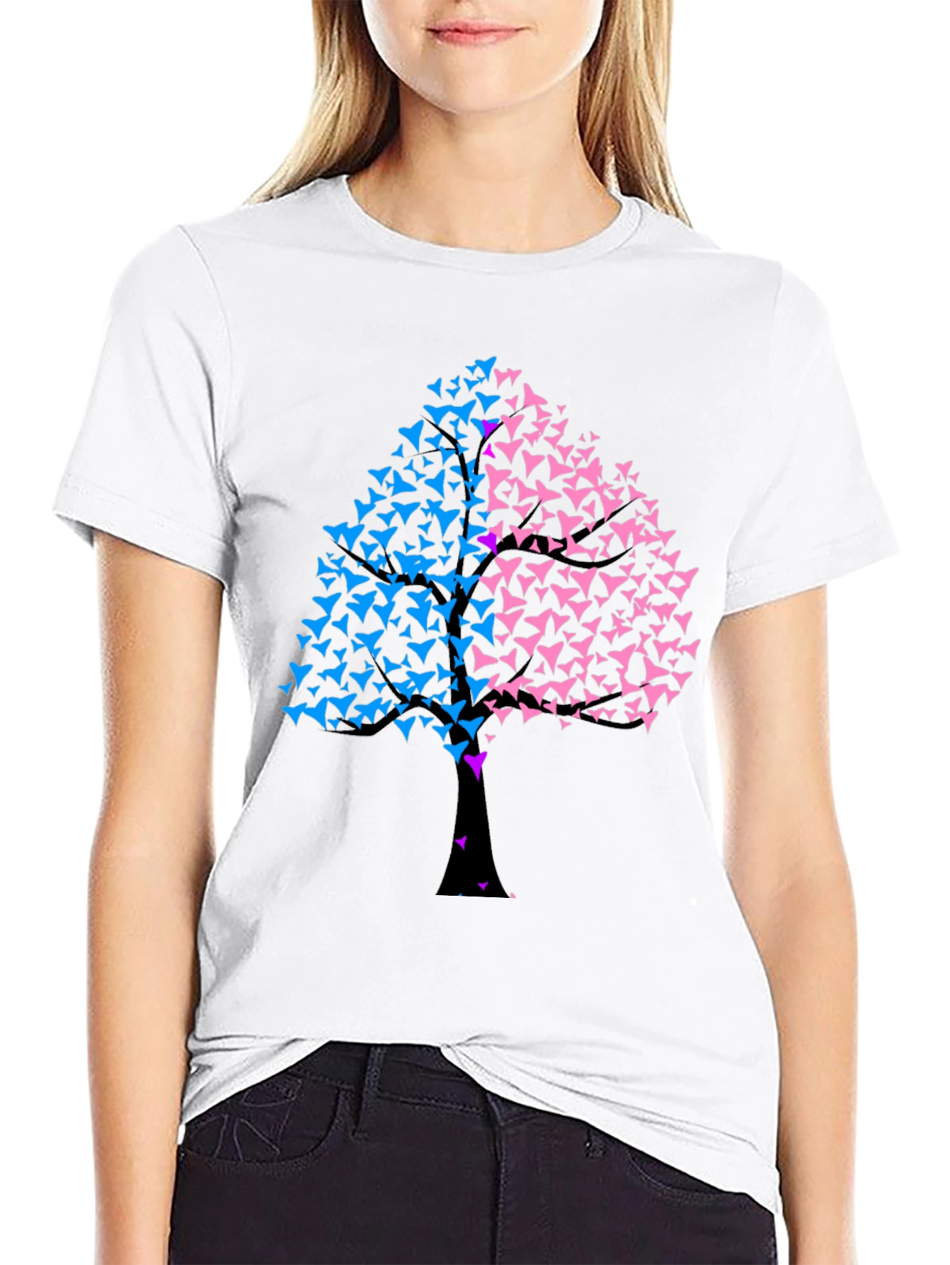 Unique Tree Graphic T-Shirt - Black