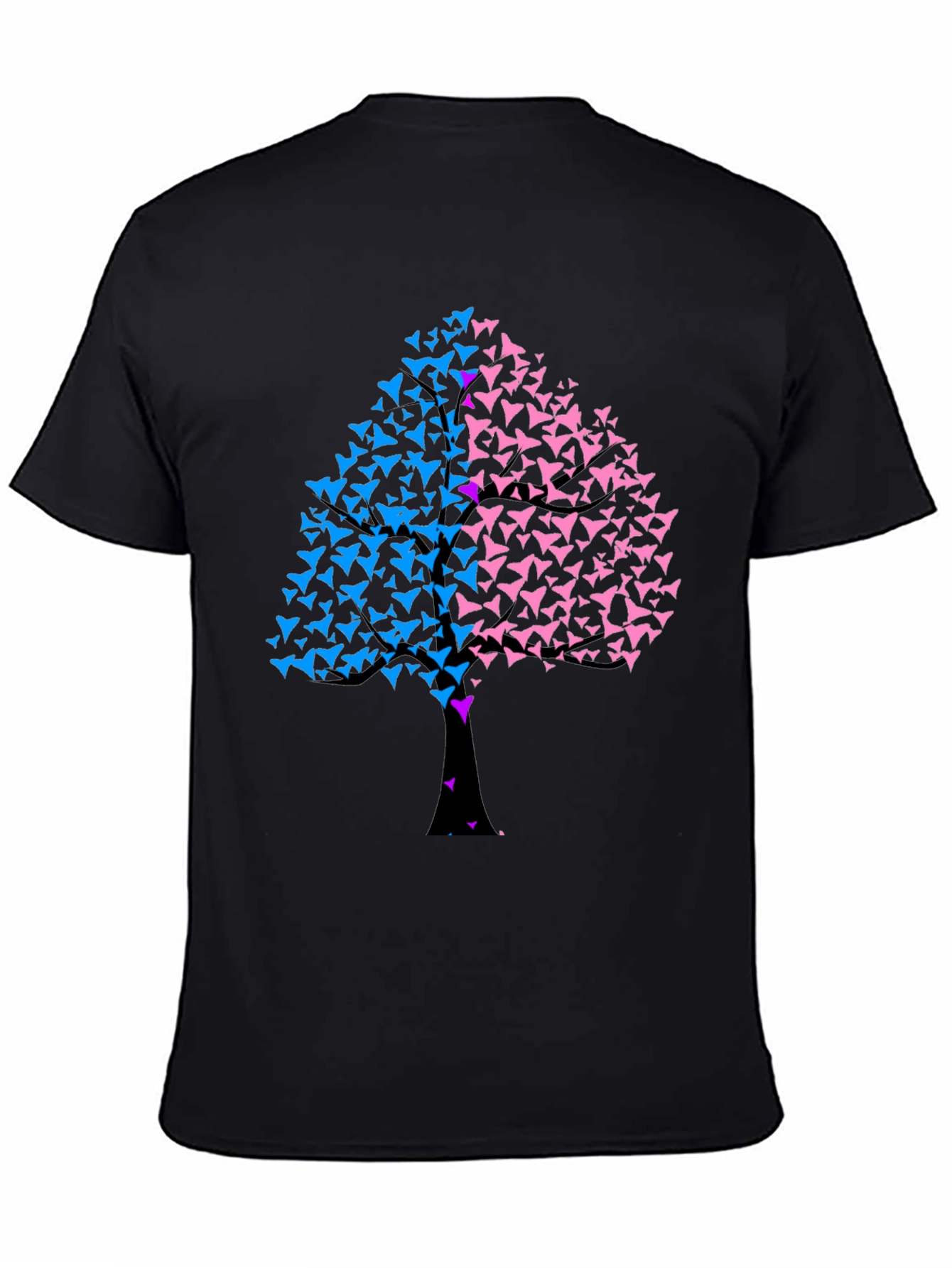 Unique Tree Graphic T-Shirt - Black