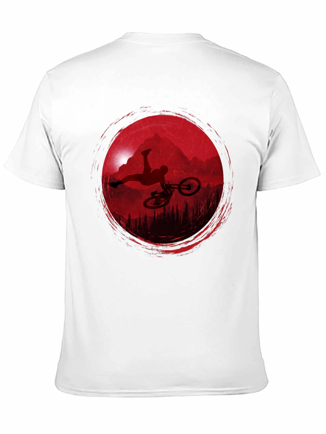 Mountain Biker Silhouette Graphic Tee - Black