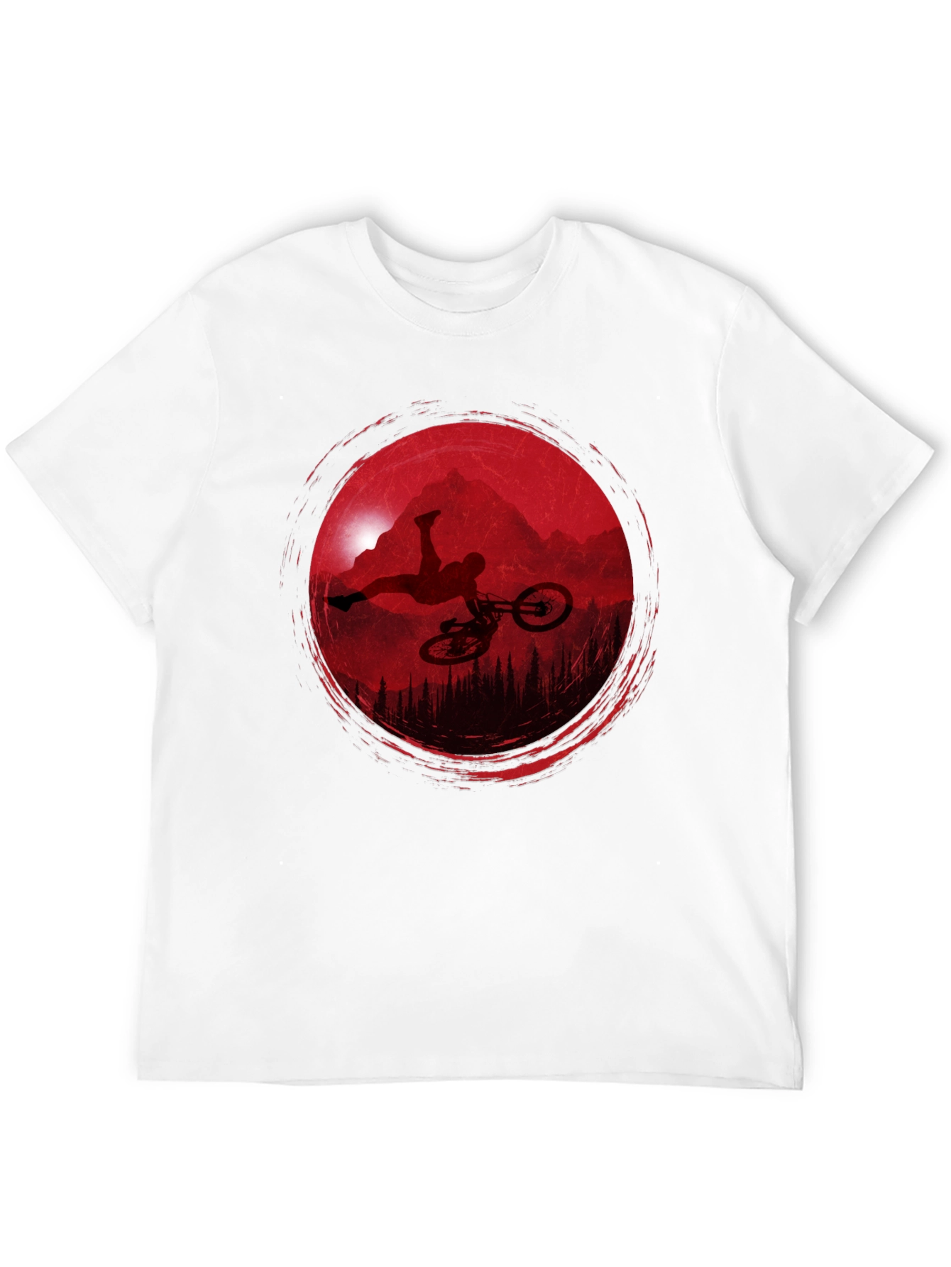 Mountain Biker Silhouette Graphic Tee - Black