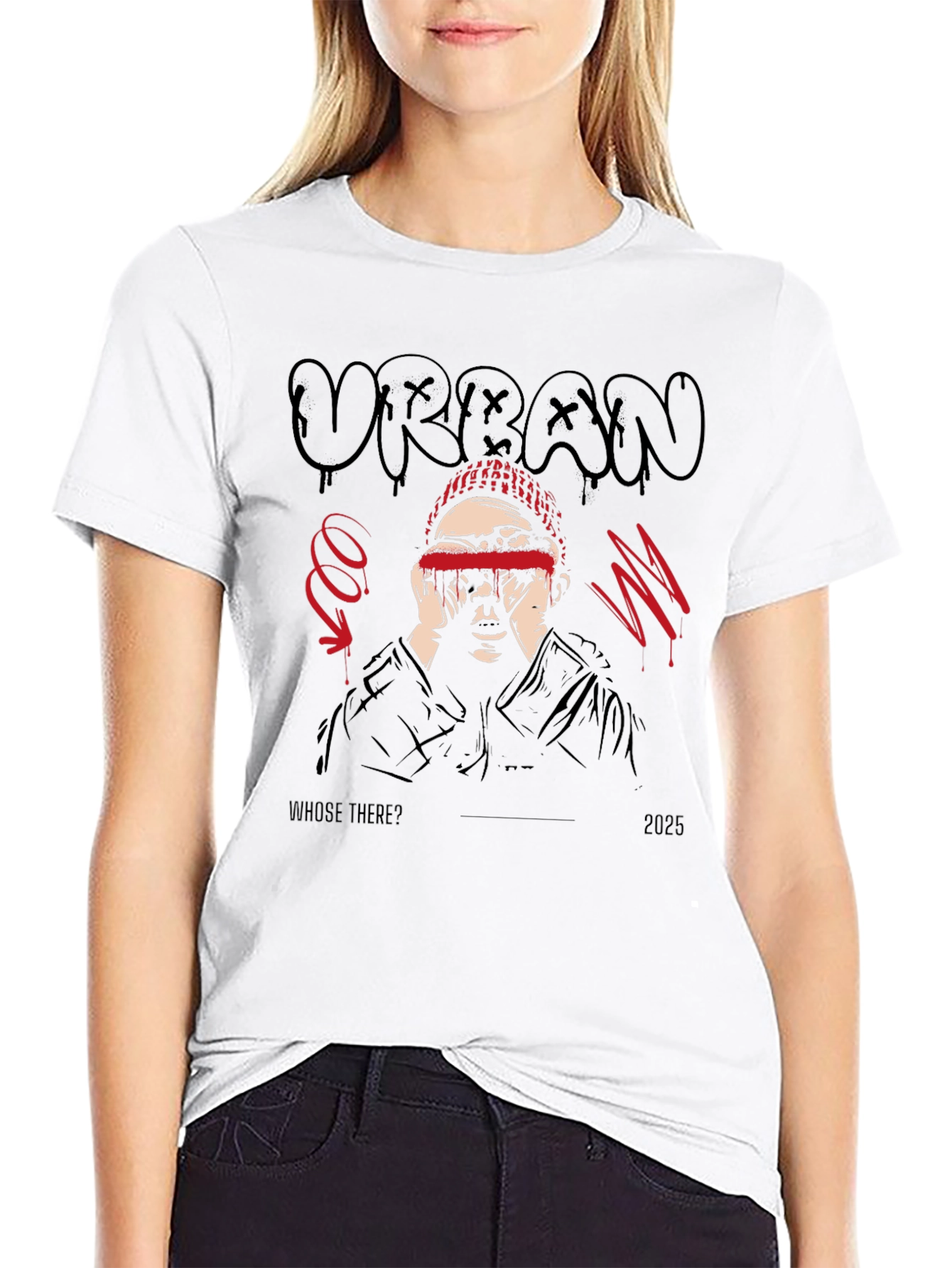 Urban Graphic Print Black T-Shirt