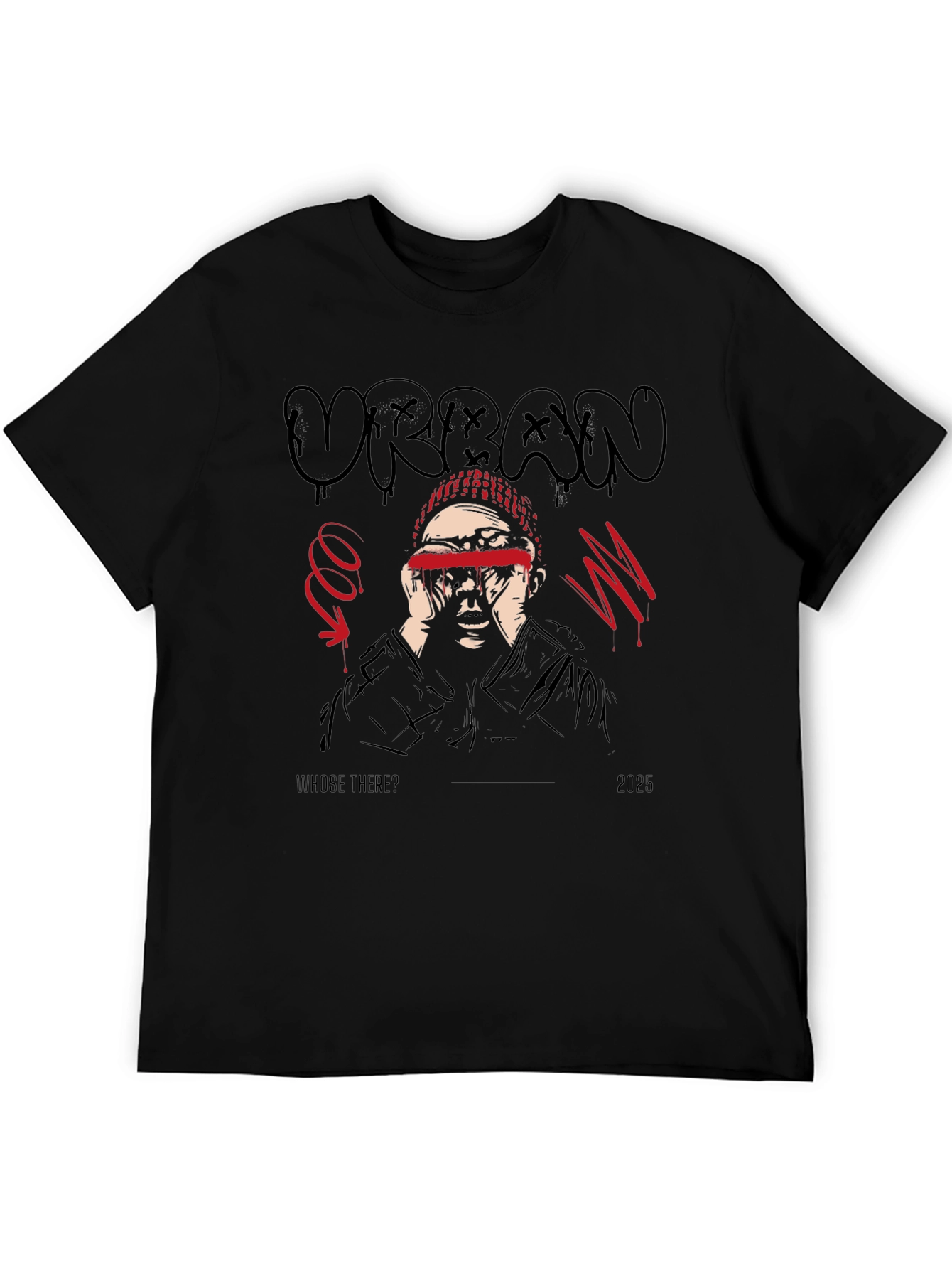 Urban Graphic Print Black T-Shirt