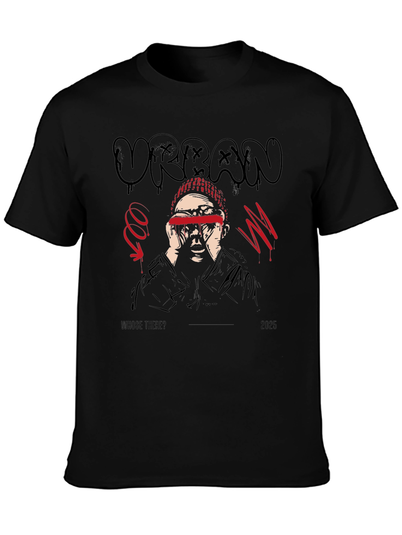 Urban Graphic Print Black T-Shirt