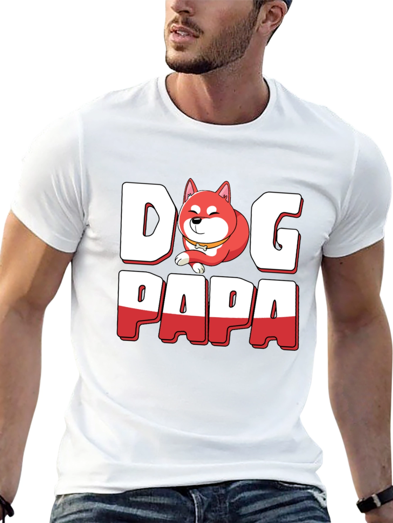 Dog Papa T-Shirt - Shiba Inu Dad Tee
