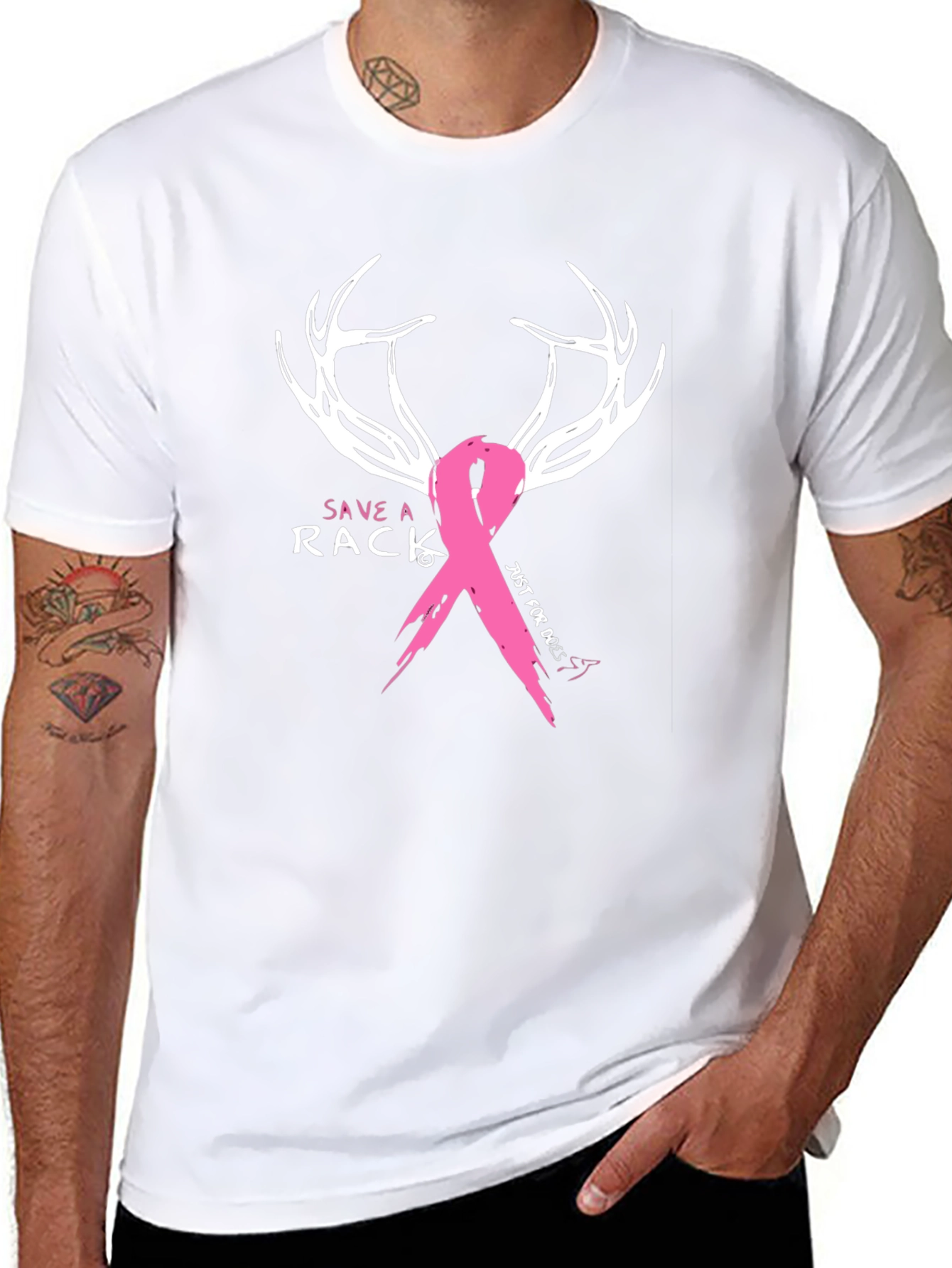 Save a Rack Breast Cancer Awareness Deer Antler T-Shirt