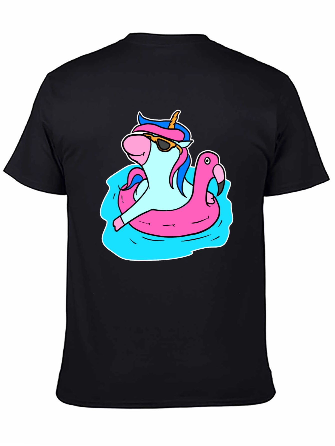Unicorn Flamingo Pool Party Graphic T-Shirt