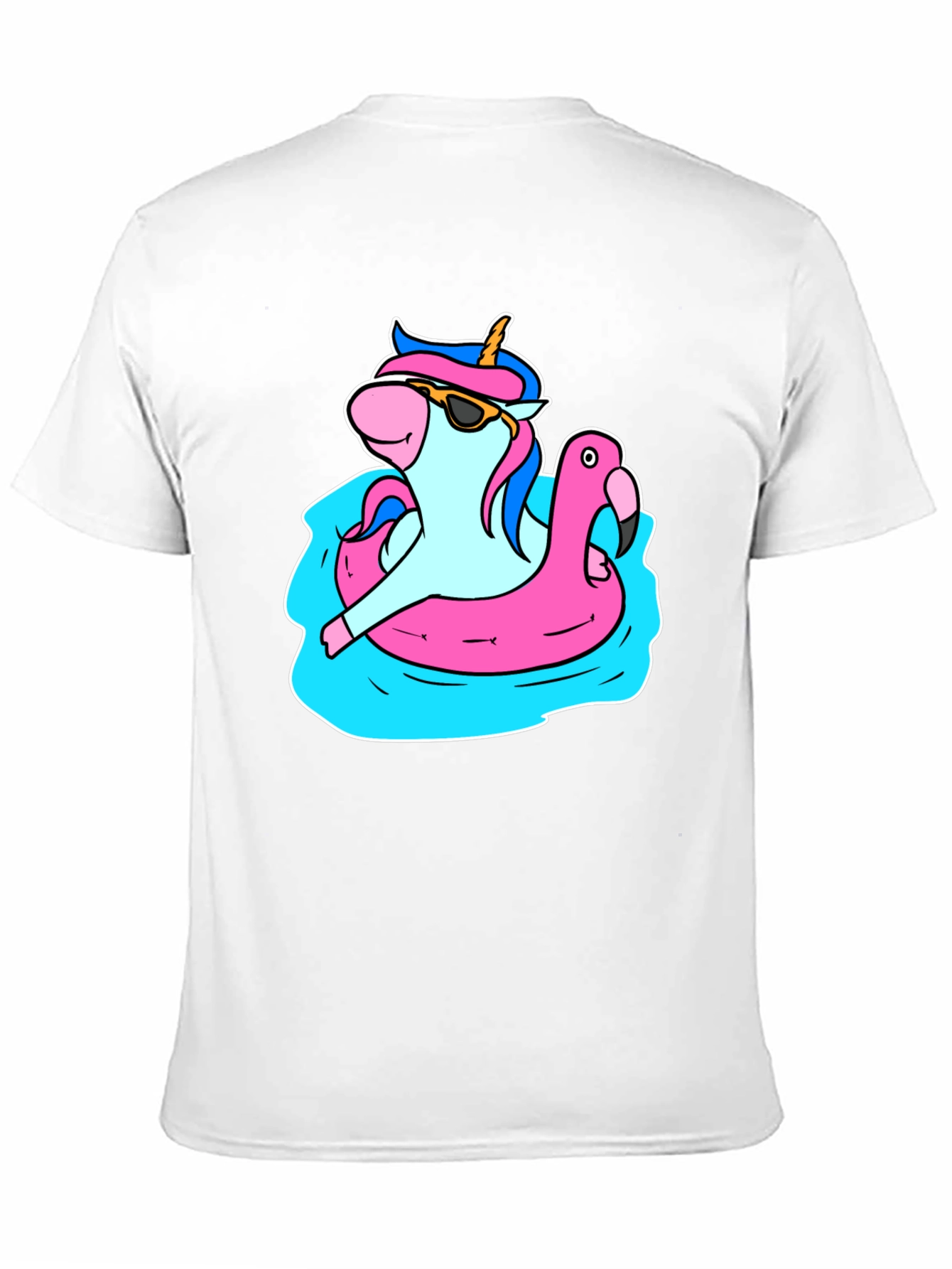 Unicorn Flamingo Pool Party Graphic T-Shirt
