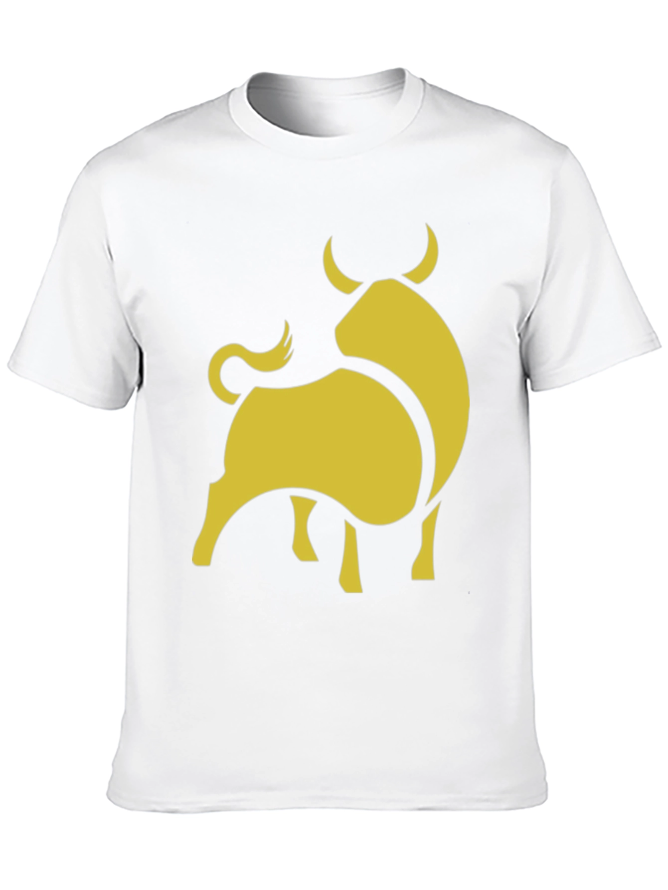 Stylish Black Tee with Gold Bull Graphic