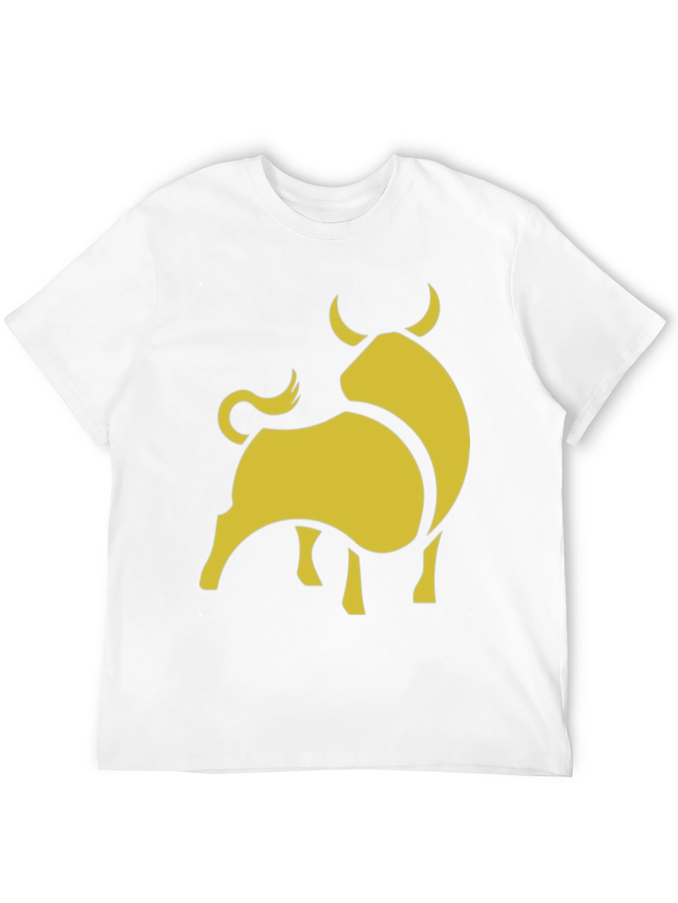 Stylish Black Tee with Gold Bull Graphic