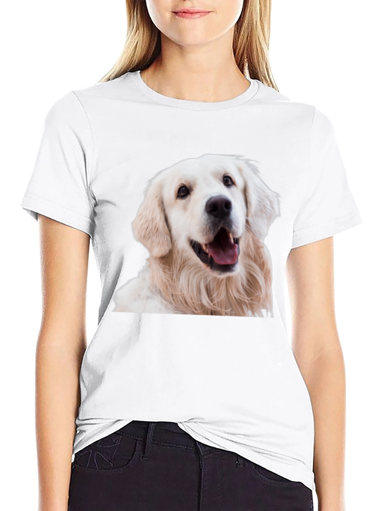 Golden Retriever Dog Graphic Black T-Shirt