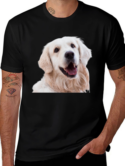 Golden Retriever Dog Graphic Black T-Shirt