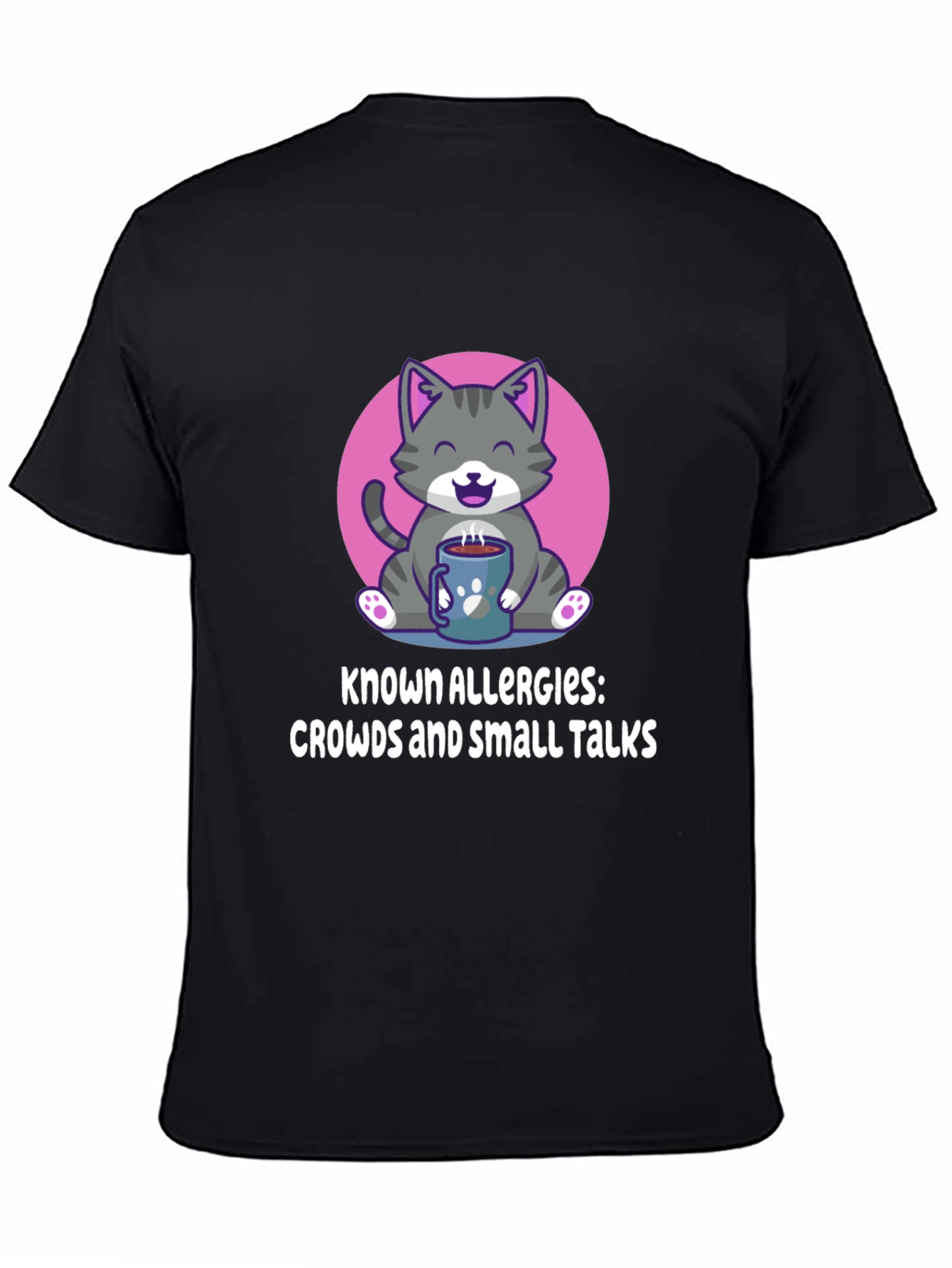 Introvert Cat T-Shirt - Known Allergies: Crowds