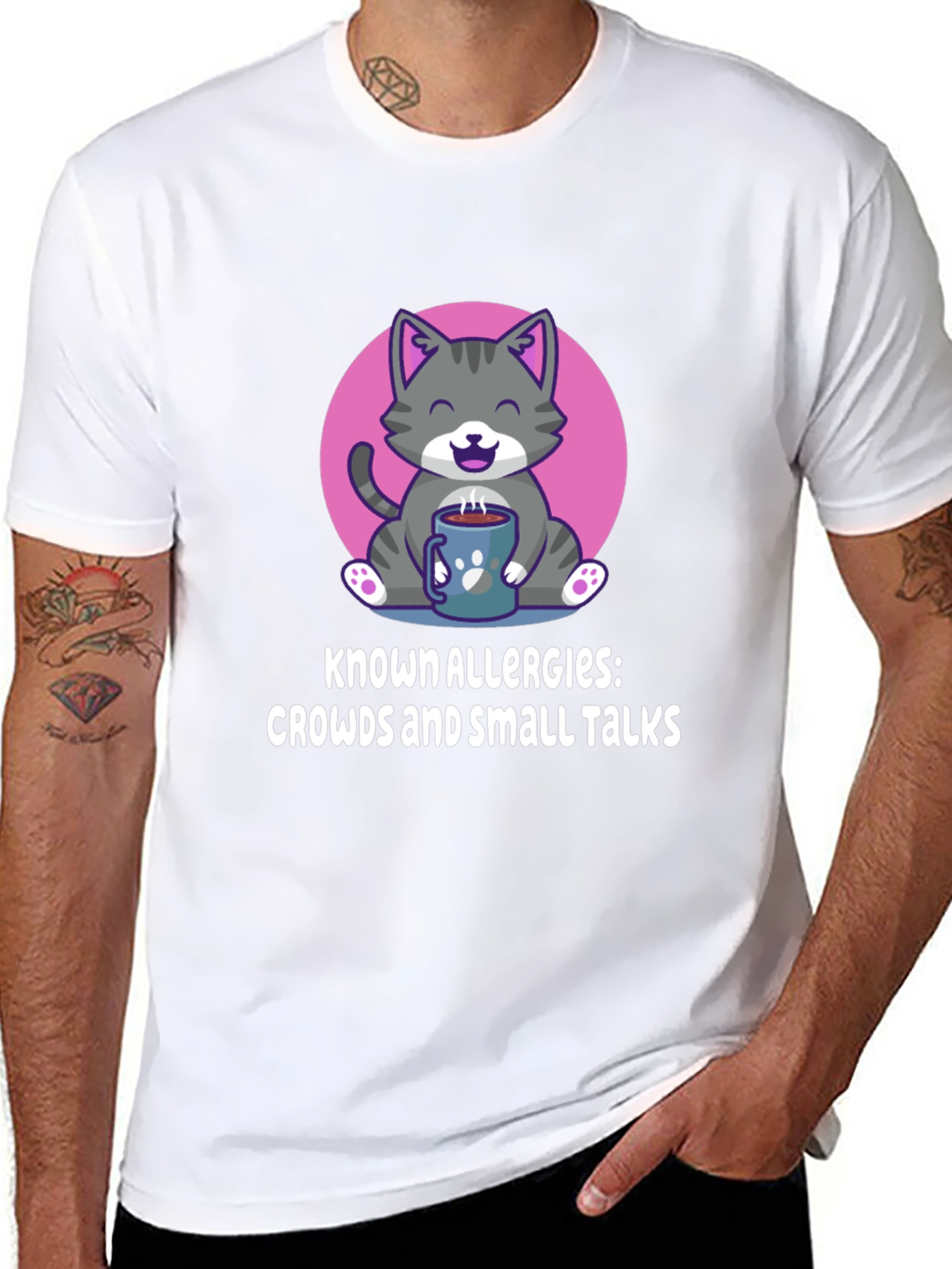 Introvert Cat T-Shirt - Known Allergies: Crowds
