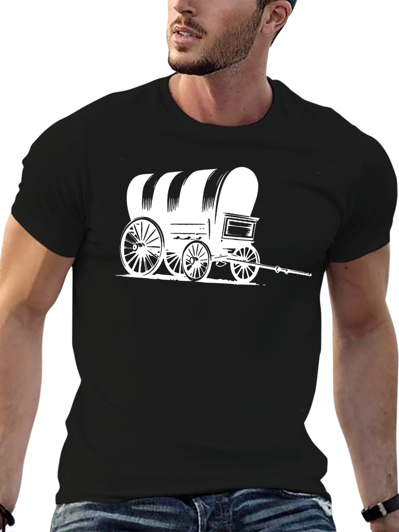 Covered Wagon Graphic Tee - Western Style