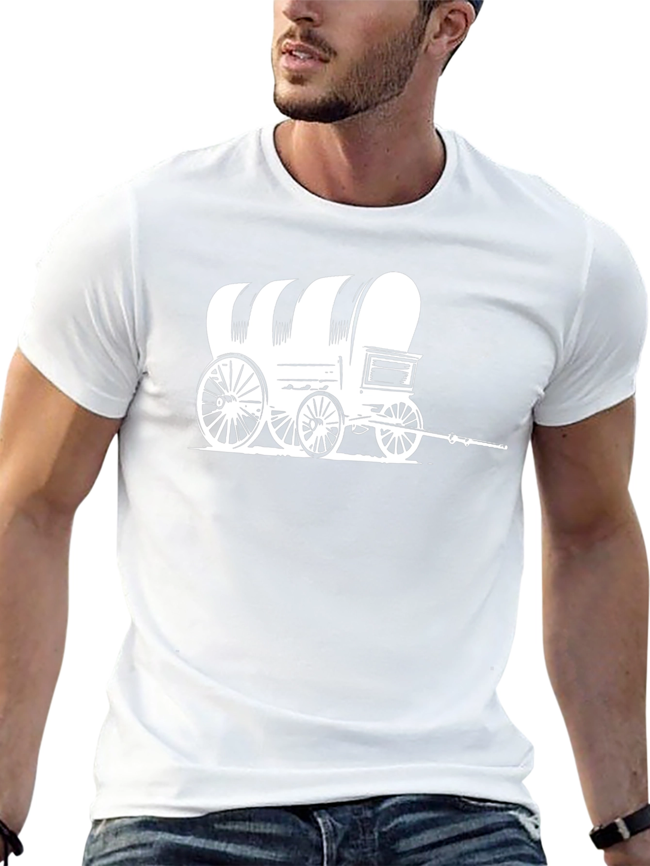 Covered Wagon Graphic Tee - Western Style
