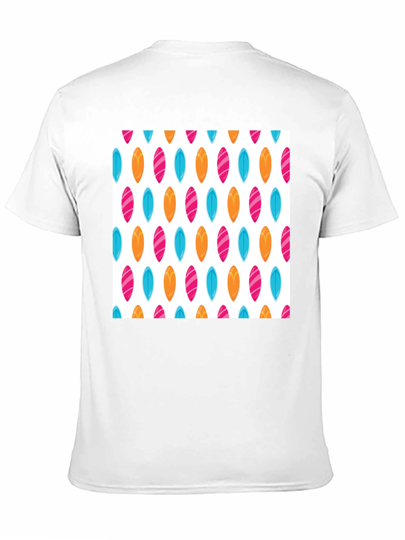 Surfboard Pattern Black T-Shirt