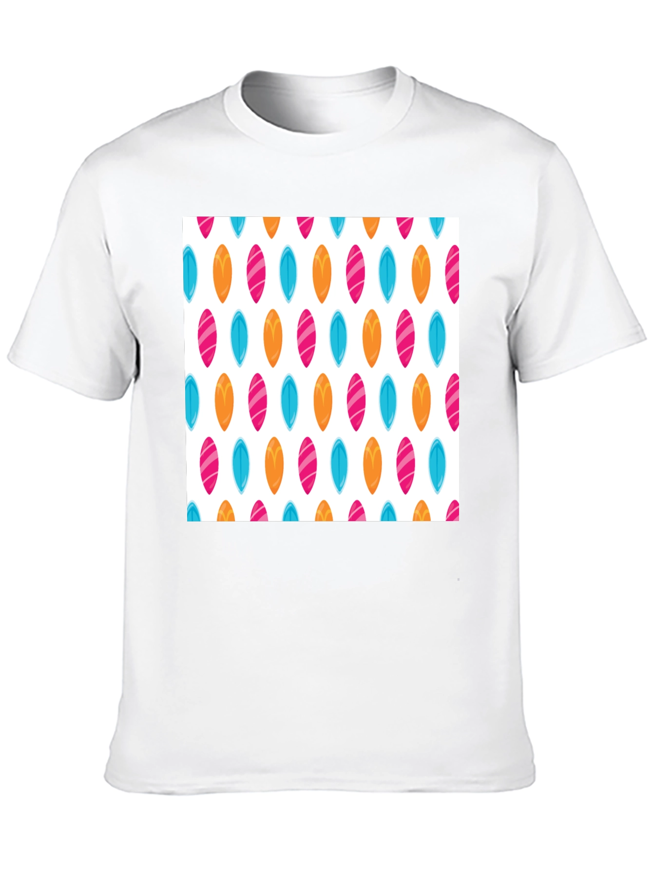 Surfboard Pattern Black T-Shirt