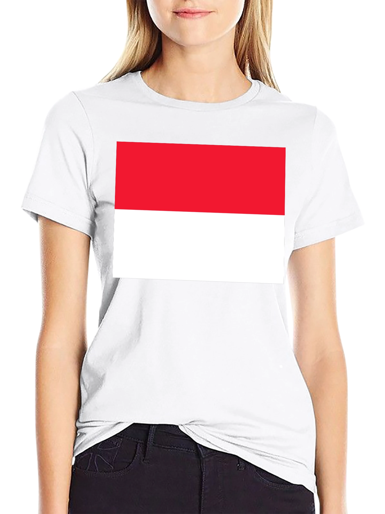 Indonesia Flag Graphic Tee - Black Cotton Blend T-Shirt
