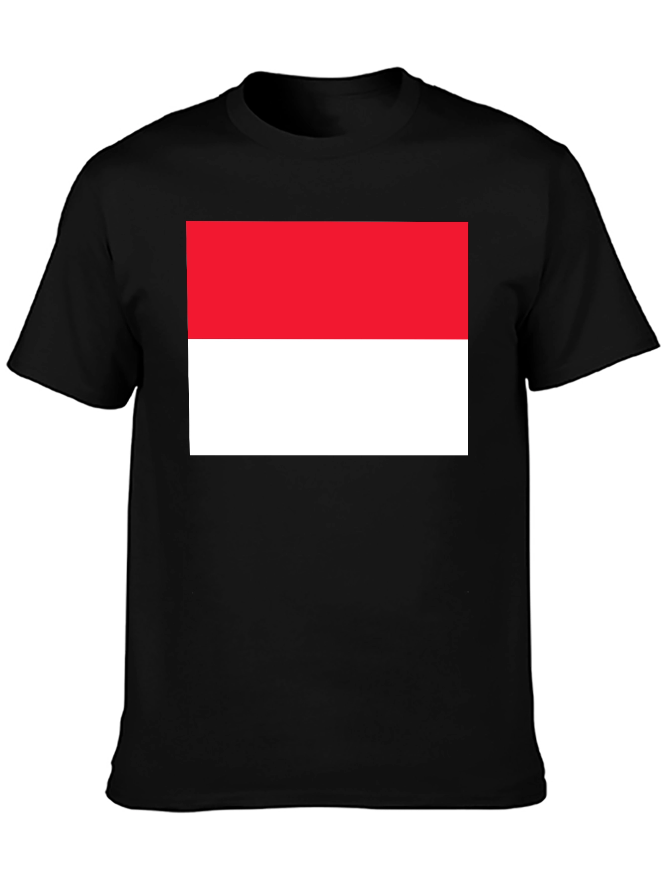 Indonesia Flag Graphic Tee - Black Cotton Blend T-Shirt