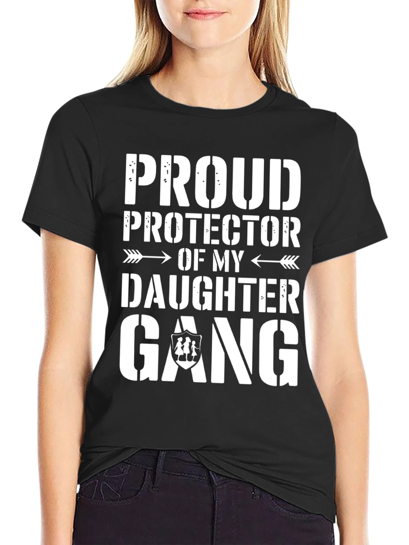 Proud Protector Daughter Gang Black Tee