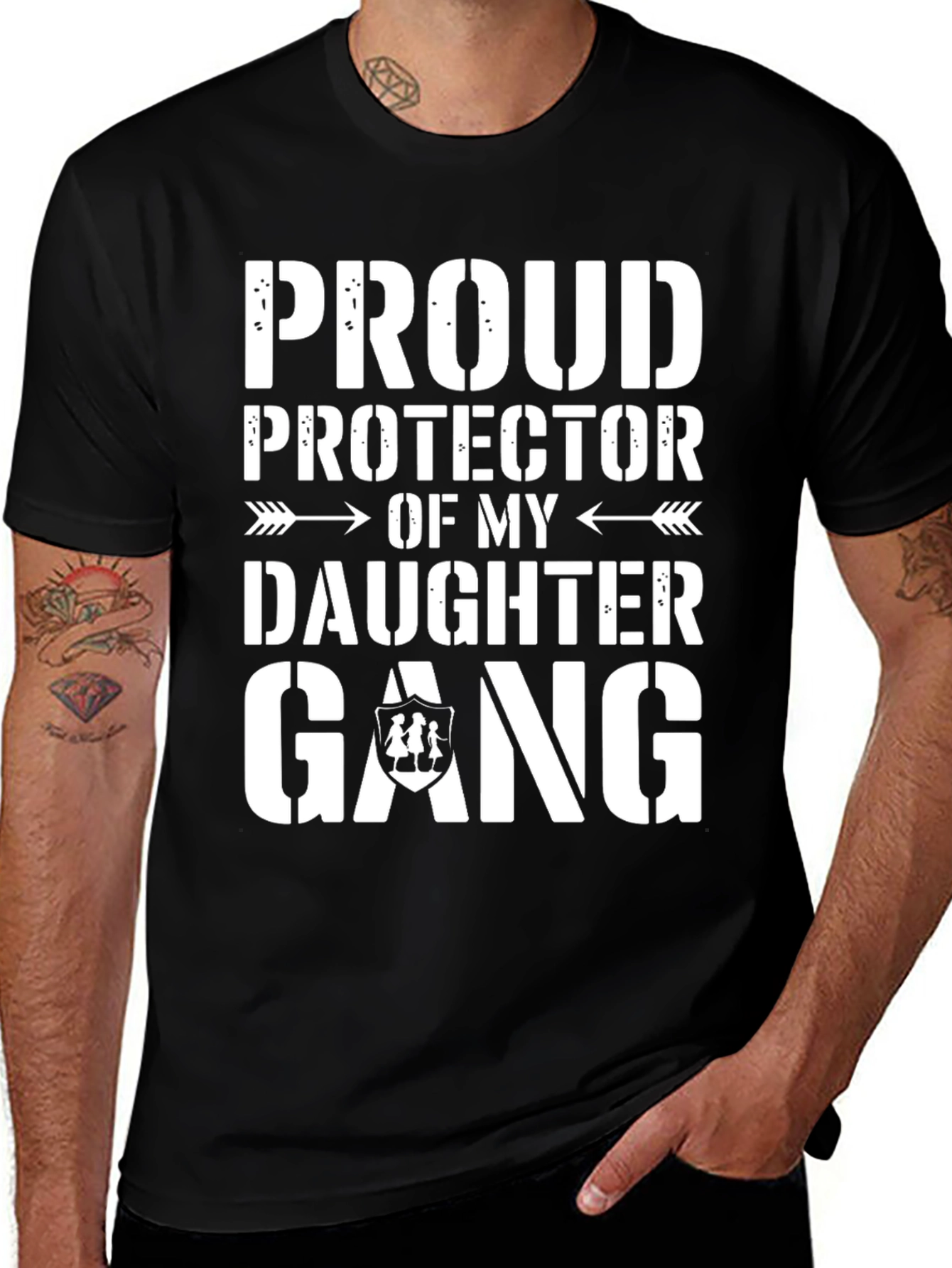 Proud Protector Daughter Gang Black Tee