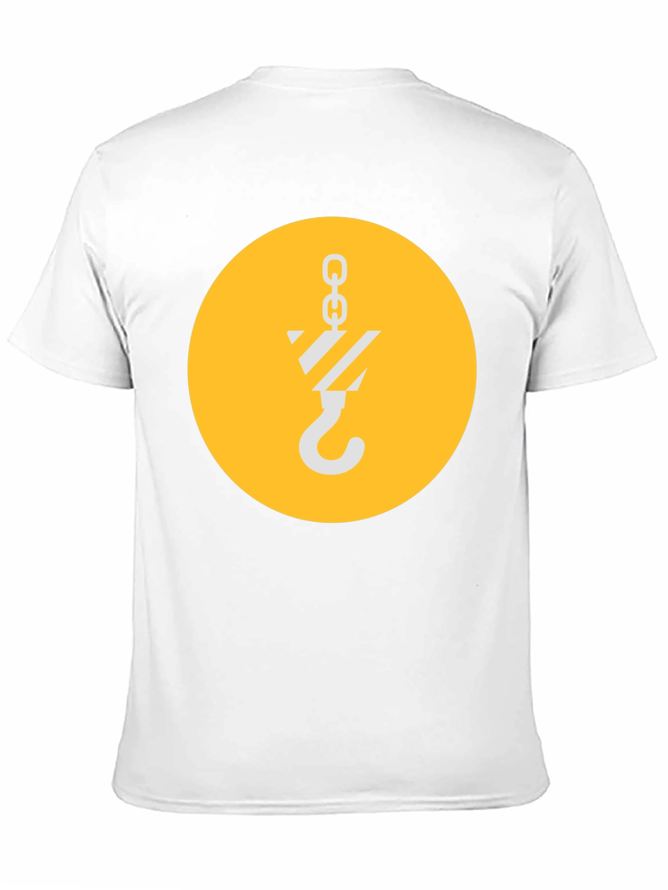 Black T-Shirt with Crane Hook Graphic