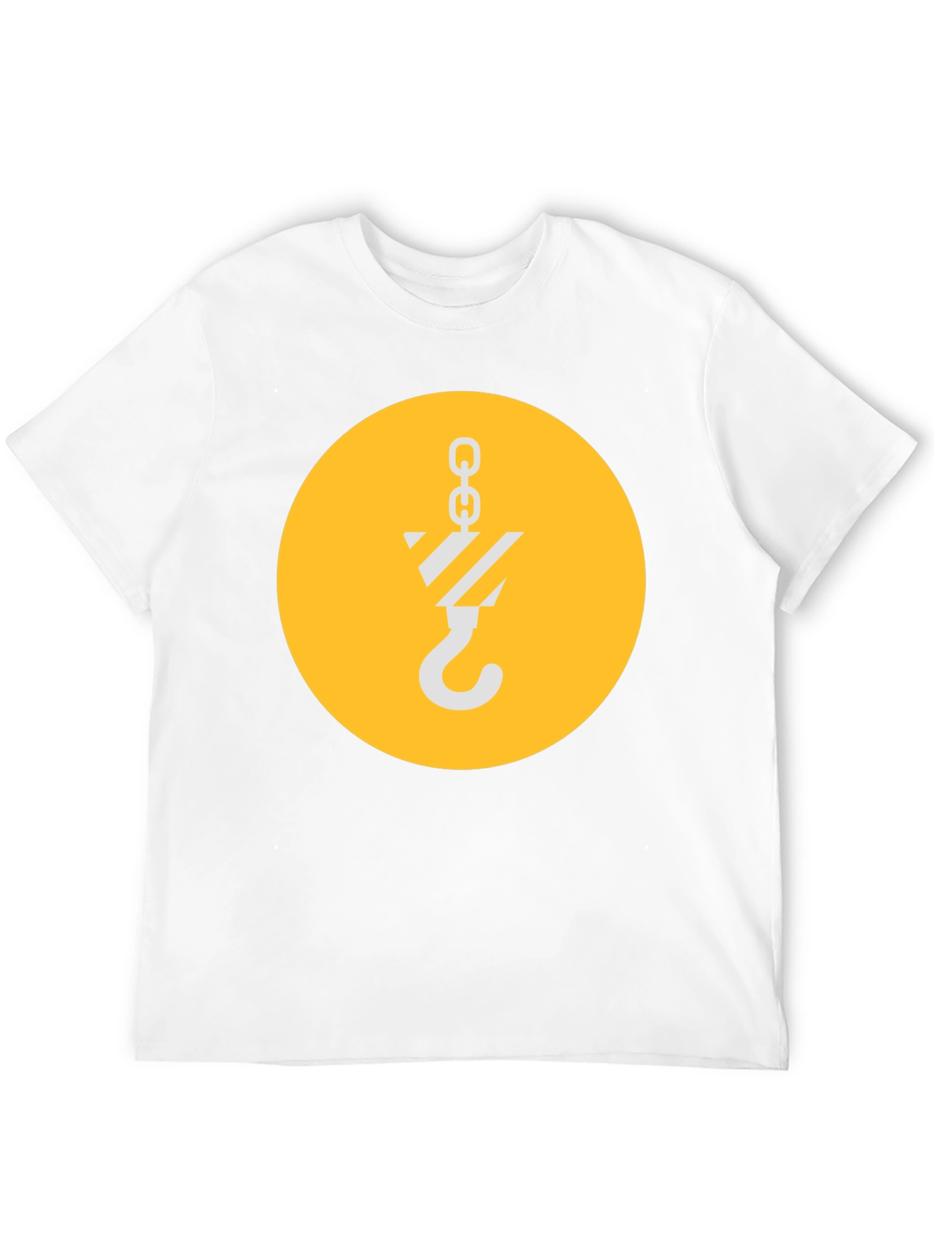 Black T-Shirt with Crane Hook Graphic
