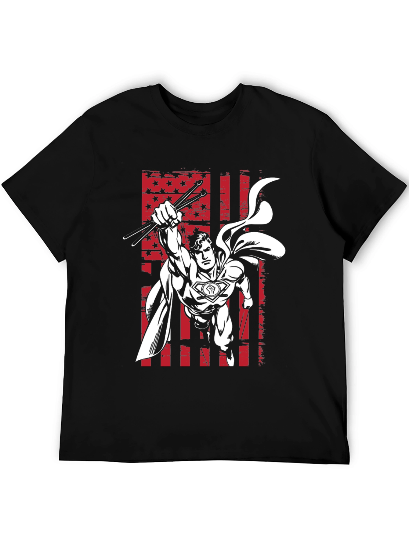 Superhero Drummer Graphic T-Shirt