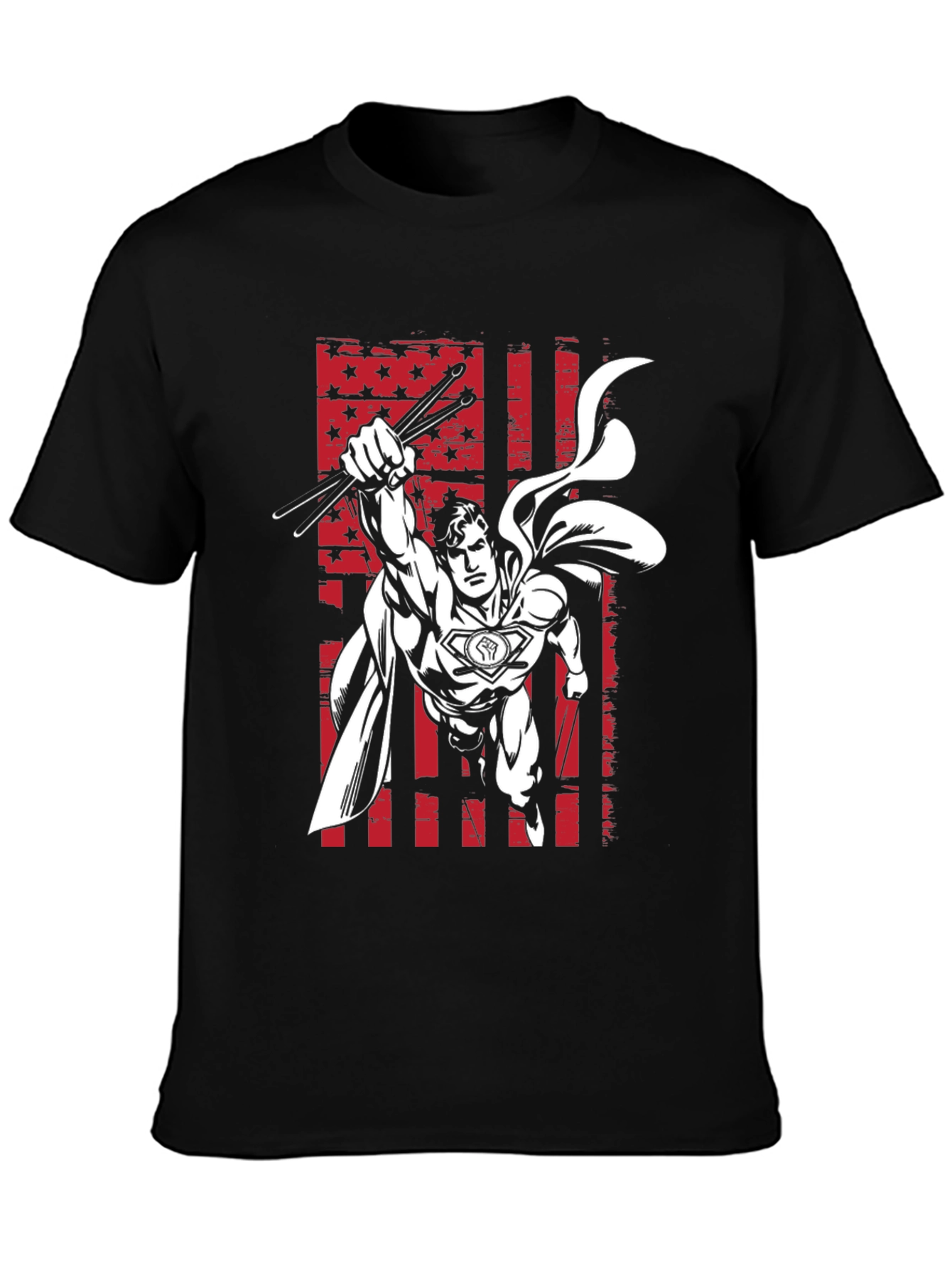 Superhero Drummer Graphic T-Shirt