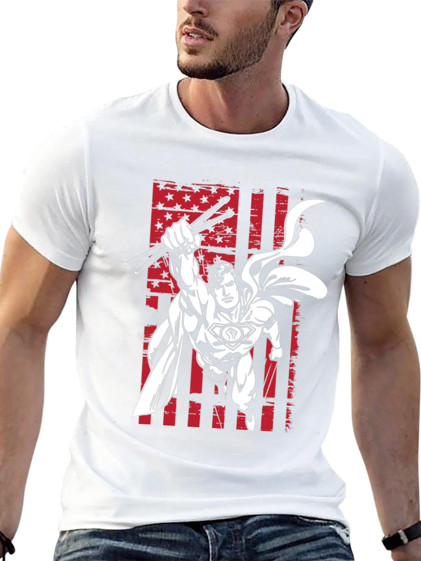 Superhero Drummer Graphic T-Shirt